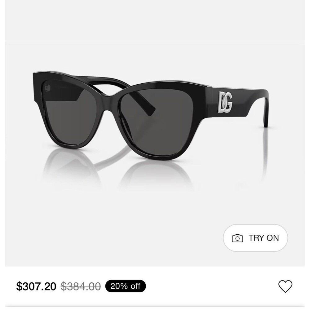 Dolce and Gabbana Dark Grey Cat Eye Sunglasses